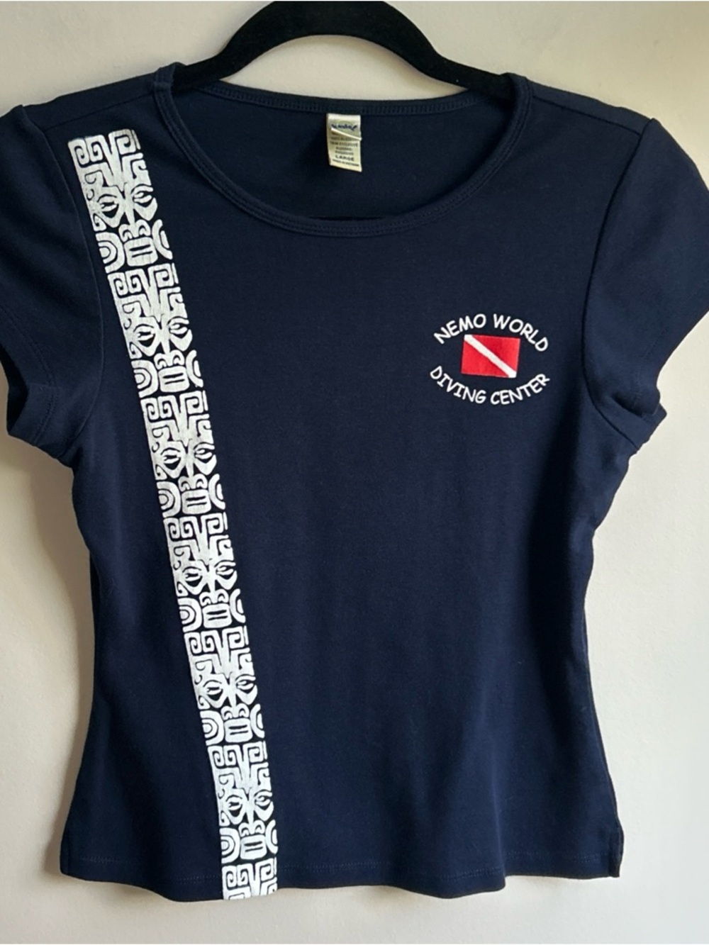Kavio Navy and White Logo Label Tee
